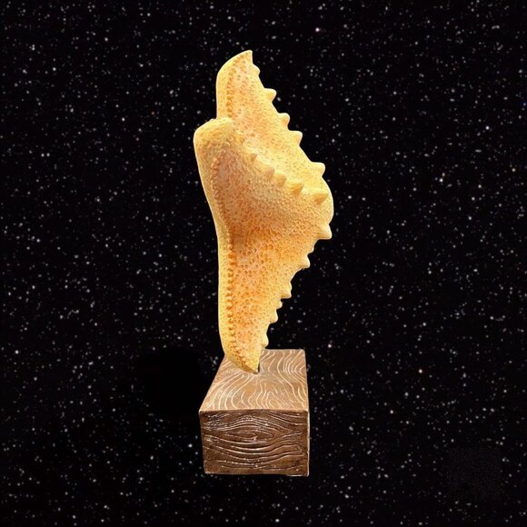 Starfish on Faux Wood Sculpture Figurine Large Wide 11”t 8”w - Picture 9 of 9